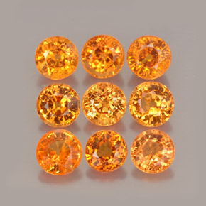 캐럿 천연 만다린 오렌지 스페사르타이트 가넷 보석, 라운드 컷, 4.88 mm, VS