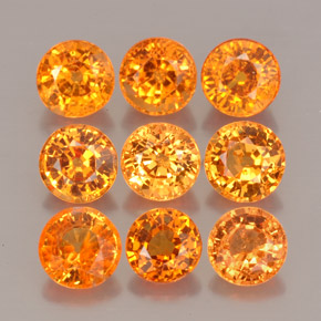 캐럿 천연 만다린 오렌지 스페사르타이트 가넷 보석, 라운드 컷, 4.88 mm, VS