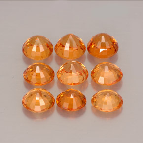 캐럿 천연 만다린 오렌지 스페사르타이트 가넷 보석, 라운드 컷, 4.88 mm, VS
