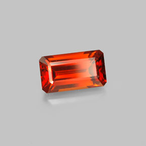 2.19캐럿 천연 만다린 오렌지 스페사르타이트 가넷, 에메랄드 컷, 9.1×5.1 mm, VVS-VS
