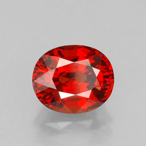2.13캐럿 천연 오렌지 레드 스페사르타이트 가넷, 타원형 컷, 7.7×6.5 mm, IF