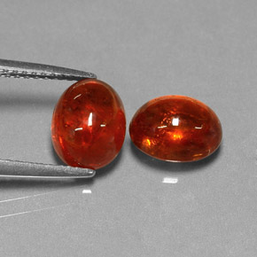 캐럿 천연 만다린 오렌지 스페사르타이트 가넷 보석, 투명한, 8.4×6.7 mm, 투명/반투명