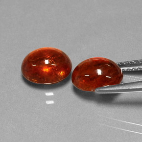 캐럿 천연 만다린 오렌지 스페사르타이트 가넷 보석, 투명한, 8.4×6.7 mm, 투명/반투명