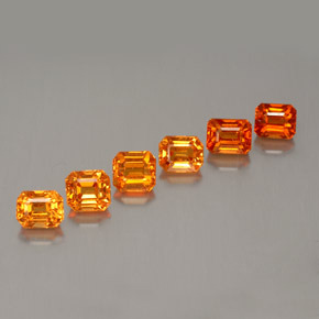 3.42캐럿 천연 오렌지 스페사르타이트 가넷 보석, 에메랄드 컷, 4.3×3.6 mm, VVS-VS