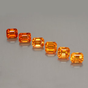 3.42캐럿 천연 오렌지 스페사르타이트 가넷 보석, 에메랄드 컷, 4.3×3.6 mm, VVS-VS