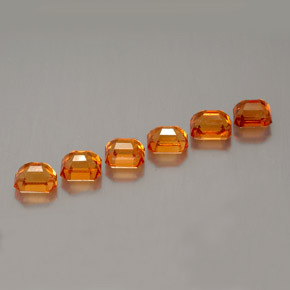 3.42캐럿 천연 오렌지 스페사르타이트 가넷 보석, 에메랄드 컷, 4.3×3.6 mm, VVS-VS