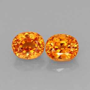 캐럿 천연 만다린 오렌지 스페사르타이트 가넷 보석, 타원형 컷, 4.8×4.1 mm, VS