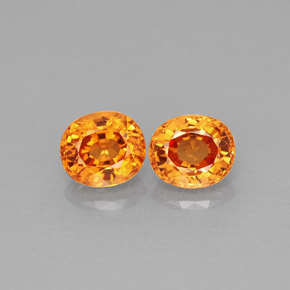캐럿 천연 만다린 오렌지 스페사르타이트 가넷 보석, 타원형 컷, 5×4.4 mm, VS