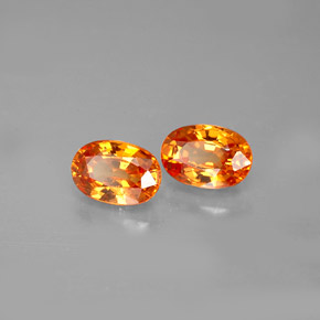 캐럿 천연 만다린 오렌지 스페사르타이트 가넷 보석, 타원형 컷, 6×4.2 mm, VS