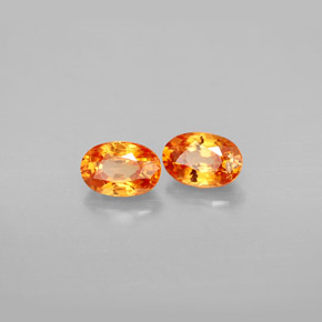 캐럿 천연 오렌지 스페사르타이트 가넷 보석, 타원형 컷, 6×4.1 mm, VS