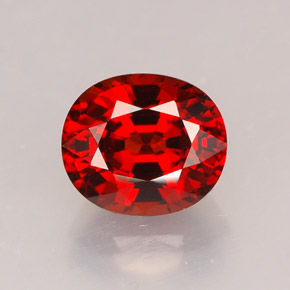 2.36캐럿 천연 레드 오렌지 스페사르타이트 가넷, 타원형 컷, 7.9×6.8 mm, VVS-VS