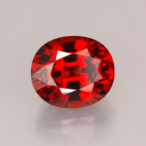 2.36캐럿 천연 레드 오렌지 스페사르타이트 가넷, 타원형 컷, 7.9×6.8 mm, VVS-VS