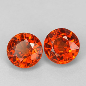 캐럿 천연 만다린 오렌지 스페사르타이트 가넷 보석, 라운드 컷, 4.87 mm, VVS-VS