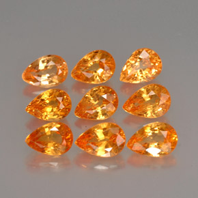 캐럿 천연 만다린 오렌지 스페사르타이트 가넷 보석, 배 모양, 5.8×4.2 mm, VS