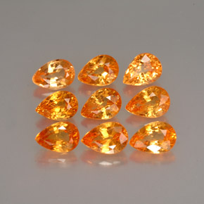캐럿 천연 만다린 오렌지 스페사르타이트 가넷 보석, 배 모양, 5.8×4.2 mm, VS
