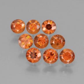 캐럿 천연 오렌지 스페사르타이트 가넷 보석, 라운드 컷, 3.35 mm, VS