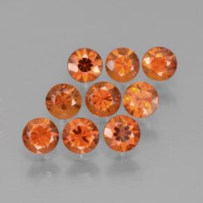 캐럿 천연 오렌지 스페사르타이트 가넷 보석, 라운드 컷, 3.35 mm, VS