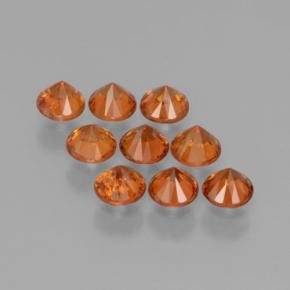 캐럿 천연 오렌지 스페사르타이트 가넷 보석, 라운드 컷, 3.35 mm, VS