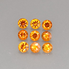 캐럿 천연 만다린 오렌지 스페사르타이트 가넷 보석, 라운드 컷, 3.43 mm, VS
