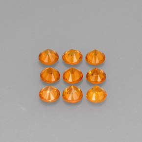캐럿 천연 만다린 오렌지 스페사르타이트 가넷 보석, 라운드 컷, 3.43 mm, VS