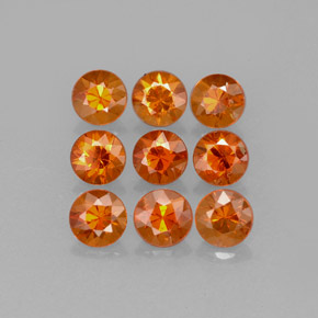 캐럿 천연 오렌지 스페사르타이트 가넷 보석, 라운드 컷, 3.53 mm, VS