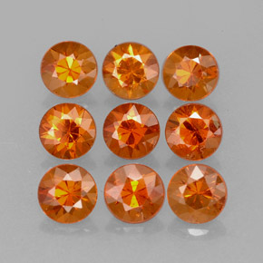 캐럿 천연 오렌지 스페사르타이트 가넷 보석, 라운드 컷, 3.53 mm, VS