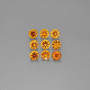 캐럿 천연 만다린 오렌지 스페사르타이트 가넷 보석, 라운드 컷, 3.50 mm, VS