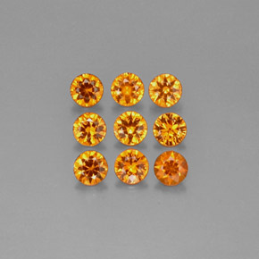 캐럿 천연 만다린 오렌지 스페사르타이트 가넷 보석, 라운드 컷, 3.50 mm, VS