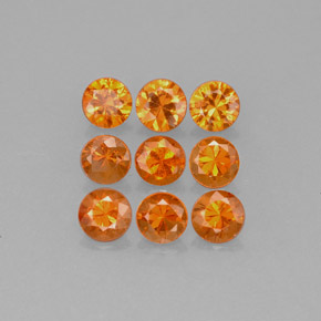 캐럿 천연 오렌지 스페사르타이트 가넷 보석, 라운드 컷, 3.21 mm, VS