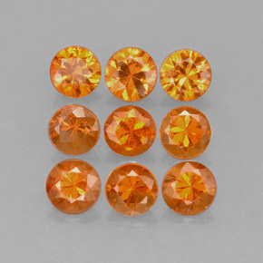 캐럿 천연 오렌지 스페사르타이트 가넷 보석, 라운드 컷, 3.21 mm, VS