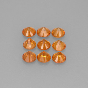 캐럿 천연 오렌지 스페사르타이트 가넷 보석, 라운드 컷, 3.21 mm, VS