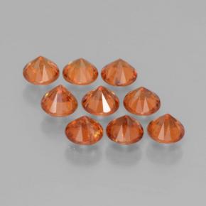 2.58캐럿 천연 딥 오렌지 스페사르타이트 가넷 보석, 라운드 컷, 3.82 mm, VS