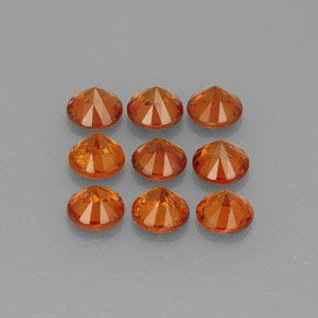 캐럿 천연 만다린 오렌지 스페사르타이트 가넷 보석, 라운드 컷, 3.51 mm, VS