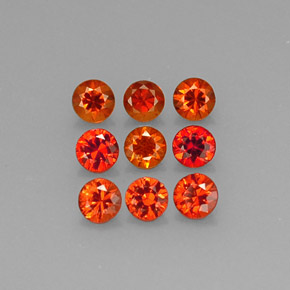 캐럿 천연 만다린 오렌지 스페사르타이트 가넷 보석, 라운드 컷, 3.28 mm, VS
