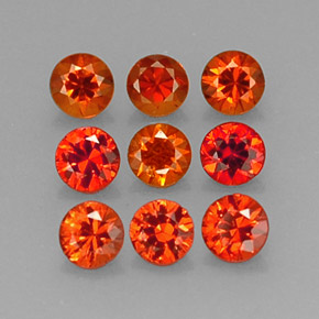 캐럿 천연 만다린 오렌지 스페사르타이트 가넷 보석, 라운드 컷, 3.28 mm, VS