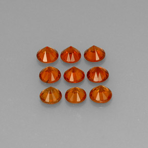 캐럿 천연 만다린 오렌지 스페사르타이트 가넷 보석, 라운드 컷, 3.28 mm, VS