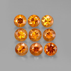 캐럿 천연 만다린 오렌지 스페사르타이트 가넷 보석, 라운드 컷, 3.31 mm, VS