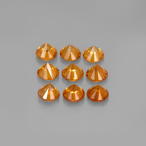 캐럿 천연 만다린 오렌지 스페사르타이트 가넷 보석, 라운드 컷, 3.31 mm, VS