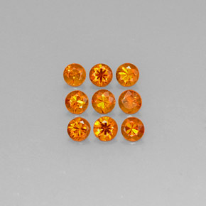 캐럿 천연 만다린 오렌지 스페사르타이트 가넷 보석, 라운드 컷, 3.19 mm, VS
