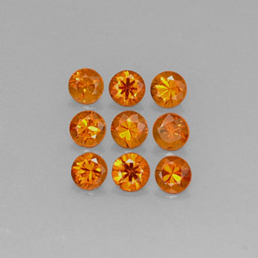 캐럿 천연 만다린 오렌지 스페사르타이트 가넷 보석, 라운드 컷, 3.19 mm, VS