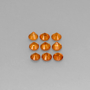 캐럿 천연 만다린 오렌지 스페사르타이트 가넷 보석, 라운드 컷, 3.19 mm, VS
