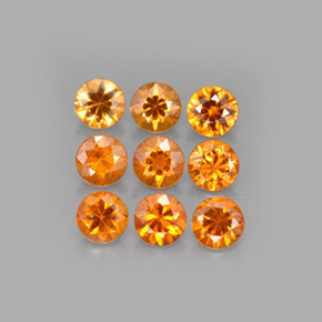 캐럿 천연 만다린 오렌지 스페사르타이트 가넷 보석, 라운드 컷, 3.21 mm, VS