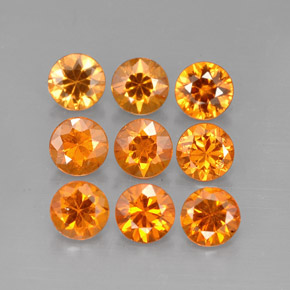 캐럿 천연 만다린 오렌지 스페사르타이트 가넷 보석, 라운드 컷, 3.21 mm, VS
