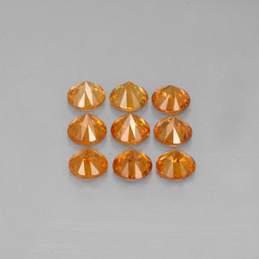 캐럿 천연 만다린 오렌지 스페사르타이트 가넷 보석, 라운드 컷, 3.21 mm, VS