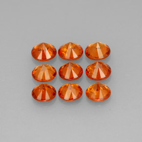 캐럿 천연 만다린 오렌지 스페사르타이트 가넷 보석, 라운드 컷, 3.45 mm, VS