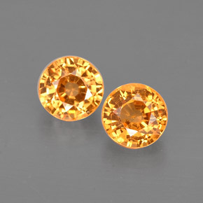 캐럿 천연 만다린 오렌지 스페사르타이트 가넷 보석, 라운드 컷, 4.60 mm, VS