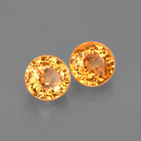 캐럿 천연 만다린 오렌지 스페사르타이트 가넷 보석, 라운드 컷, 4.60 mm, VS