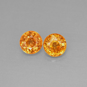캐럿 천연 오렌지 스페사르타이트 가넷 보석, 라운드 컷, 4.53 mm, VS