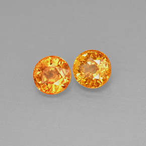 캐럿 천연 오렌지 스페사르타이트 가넷 보석, 라운드 컷, 4.53 mm, VS