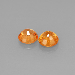 캐럿 천연 오렌지 스페사르타이트 가넷 보석, 라운드 컷, 4.53 mm, VS
